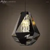 Lampy wiszące nowoczesne kreatywne lampa żelazne kryształowe światło do salonu sklep odzieżowy restauracja