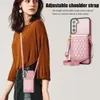 Samsung S23ultra Wallet Leather Case Case Case Card Slot Holder RFID Crossbody Mirror Galaxy S23 Ultra S22 Plus S21 S20FE A53 A13 A52Sスタンドカバー用