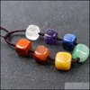 Charm Bracelets Cubic Seven Chakra Healing Stone Bead Bracelet Women Men Braided Woven Energy Buddha Jewelry Drop Delivery Dhnni