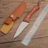 G2378 Survival recht mes 8CR13MOV Laserpatroon Bade Volledige Tang Woodhandle Outdoor Camping Hiking Hunting Knives met lederen schede