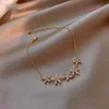 5Pcs Elegant Inlaid Rhinestone Korean Bracelets Gold Colour Flower Charm Bracelet For Women Fashion Jewelry Accessories Party Gifts