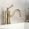 Robinets de lavabo de salle de bain Arrivée Design unique Produit de robinet luxueux Finition plaque dorée Monotrou Or G1095