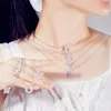 Подвесные ожерелья Loredana Top Brand Эксклюзивный роскошный чистый белый романтический ожерелье для невесты Прозрачный циркон 26 буквы, чтобы соответствовать вашему разуму