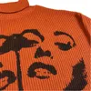 Женские свитера Ladies Vintage Trint Sweater Осень зимний пуловер Turtleneck Unisex Y2K Harajuku Негабаритный печатный тика