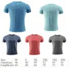 LL-854 Mens Yoga Outfit Gym Tshirts Summer Exercise Fitness Wear Sportwear Running Trainer Short Sleeve Shirts Outdoor Tops Breathable Fast Dry