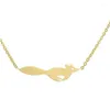 Pendanthalsband Little Running Silhouette Shaped Animal Charm Halsband Kvinnor Minimal smycken årsdag Mors dag gåva Kawaii