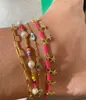 وصل Summlets Summer Contlull Neon Bar Bar Cz Star Charm Rainbow Fashion Women Anklet 230216