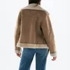Kurtki damskie Ayualin Lapel Zipper Pocket Zimowe płaszcze 2023 Vintage ciepła solidna luźna kurtka Modna odzież z długim rękawem dla kobiet