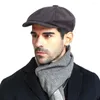 Berets Men's Classic Plaid Stripe Sboy Cap Winter Cotton Flat Universal Outdoor Leisure Painter Hat