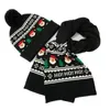 ベレー帽ブラッククリスマスハット/スカーフ/セットアクリル快適なサンタクロースキャップパーティーサプライ大人のためのギフト装飾