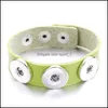 Urok bransolety Colorf Pu skóra trzy18 mm Snap Button Charms Bangle Droble biżuteria