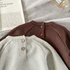 مجموعات الملابس 2023 العلامة التجارية 0-3Y BORD BORD BOOLD Simple Long Sleeves T-Shirt Tops و Broureals Soulder Girls Adth