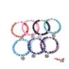 Bracelets de charme Sept Chakras Bracelet en pierre impériale Charms coeur Femmes Hommes Yoga Main Chaîne Bijoux Amitié Cadeau Drop Livraison Dhrut