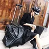 Suitcase's suitcase 100 PU light portable travel trolley bag small rolling luggage female brand boarding 18 inch handbag 230216