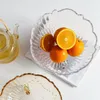 Placas de estilo europeu Crystal Glass Fruit Plate Transparent Snack Candy Salad Bandejas de Bandejas de Bandejas de Casamento Mesa de Casamento