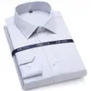 Men's Dress Shirts Top Quality Mens Formal Long Sleeve White Pure Cotton Business Slim Fit Plus Size Office Non Iron 230216