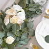 Decorative Flowers 36ft Artificial Eucalyptus Garland With Willow Leaves Silver Dollar Greenery Vines For Wedding Party Home Table Indoor