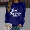 Damen-T-Shirts, durchgehender Reißverschluss, sportliche Jacke, Damen-Weihnachtsserie, bedruckt, Rundhalsausschnitt, lange Ärmel, elegantes Reißverschluss-Sweatshirt, Damenbluse