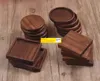 100pcslot Beech Walnuss Holz Untersetzer Holz Tasse Kaffee Tee Tassen Pads Trinkmatten Teekanne Getränk Untersetzer