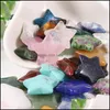 Stone 20Mm Mini Star Statue Natural Carving Home Decoration Crystal Polishing Gem Healing Jewelry Drop Delivery Dh9Pd