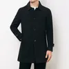 Мужские траншевые пальто длинные пальто повседневные витрины с твердым модным корейским стилем мужского стиля осенняя весна M4XL 230216