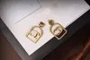 2022 neue Charm Ohrringe Designer Damen Mode Marke Zirkon Diamant Fenster Messing Buchstaben S Ohrring Promi gleichen Stil hohe Qualität