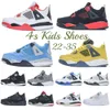 4 Toddler Youth Shoes Kids Sneakers 4s Boys Black Cat Military Girls Basketball Trainers baby Kid Running Shoe Children Bred Seafoam Fire Red Thunder Lightning Blue