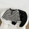 Kleidung Sets Kinder Jungen Gestreiften Pullover Boden Hemd Lose Beiläufige Lange Ärmel Tops Mädchen Baumwolle Jogginghose 2pc Frühling set