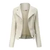 Feminino blazers olomm antigo dlf 41n448 jaqueta de couro feminina PU Personalização de alta qualidade slim slim fit slimes mangas compridas lapela 230216