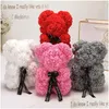 Animaux en peluche en peluche 18 styles Saint Valentin cadeau Pe Rose Bear Jouets FL d'amour romantique ours en peluche poupée mignonne petite amie enfants Dhher