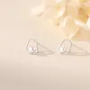 Stud Earrings 925 Sterling Silver Geometric Hollow Pearl For Women Retro French Personality Wedding Party Jewelry Accessories