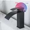 Bathroom Sink Faucets Kitchen Basin Faucet Stainless Steel Fashion Black Copper Bottom Square Single Hole Baking Paint Cold Taps