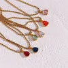 Naszyjniki wiszące wodoodporne moda Naszyjka Bind Contain Prezent dla kobiet 12 kolorów wisiorek z cyrkonem z łańcuchem linowym 230215