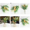 Decorative Flowers 1 Bouquet Artificial Plant Non-Withered Real-looking Vintage Simulated Eucalyptus Leaves With Dried Flower For Party