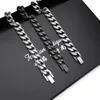 Charm Armband Black Mens Accessories Cuban Hip Hop Chain Rostfritt stål Present Vintage Jewely 230215