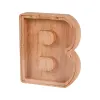 Houten geldopslag jar transparant geldbesparende doos 26 Engelse alfabetbrief piggy banken diy creatieve geschenken