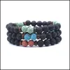 Charm-Armbänder, handgefertigt, 8 mm, sieben Chakren, tibetischer Buddha-Armband, Chakra, Farbe, Lavastein, Diffusor, Herrenschmuck, Geschenk, Tropfenlieferung, Dhwea