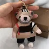 ماركات مصممة فاخرة Kawaii Bear Keychain Cartoon Charm Vintage Toy Doll Car Keyring for Women Bag Ornaments Hight