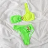 Ins Qiaojianyuan 2023 Ny europeisk och amerikansk kontrastf￤rg Bikini Foreign Trade gr￤ns￶verskridande baddr￤kt Kvinnor Wave M￶nster Split Swimsuit