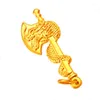 Hanger kettingen echte 24k gouden kleur draken bijl voor mannen bro verloving verjaardag bruiloft 999 met ketting ine sieraden geschenken