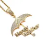 Pendant Necklaces Bling Iced Out Umbrella Money Wealher Cubic Zirconia Neckalce For Men Women Fashion Hip Hop Jewelry Morr22