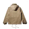 Herrenjacken M65 Kapuzenjacke mit mehreren Taschen, reguläre Passform, US-Armee-Uniform, Militärstil, Herbst, Frühling, Freizeitkleidung