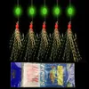 Hameçons de pêche Minfishing 5 Pack/lot String Sabiki Crochet Hameçons Pour Pivotant Jig Head Perles Lumineuses Avec 6 Petit