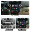 Radio con dvd para coche con pantalla de estilo Tesla para Toyota Highlander 2 XU40 2007-2013, reproductor Multimedia de vídeo, navegación, GPS, BT, Android, 2din