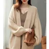 Kadın Örgüler Gevşek hırka örgü süveter ceket Kore moda tarzı uzun kollu örgü üstleri kış kıyafetleri kadın sokak kıyafetleri