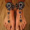 Anklets Dvacaman Bracelet Maxi Crystal Barefoot Sandal Beach Jewelry Boho Stain chain female wholesale drop 230216