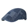 Bérets Casquette d'extérieur exquise Denim unisexe Super doux coupe-vent chapeau à bord court protection solaire