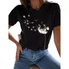 Women's T Shirts 2023 Women Floral Theme 3d Painting T-shirt Dandelion Print Fashion Casual Round Neck Ladies Vintage Top