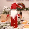 UPS Noël Gnomes Couverture de bouteille de vin fait à la main suédois Tomte Gnomes Père Noël Bouteille Toppers Sacs Décorations de maison de vacances