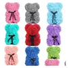 Animaux en peluche en peluche 18 styles Saint Valentin cadeau Pe Rose Bear Jouets FL d'amour romantique ours en peluche poupée mignonne petite amie enfants Dhher